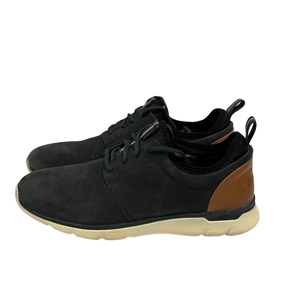 Johnston & Murphy XC4 Waterproof Navy Sheepskin Nubuck Leather Shoes Mens 9M